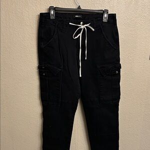 💕Nova Men Black Cargo Jogger Pants with Drawstring Size 30